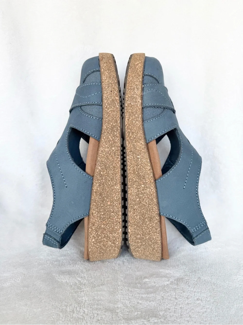 Orthofeet Women's Blue Leather Comfort Sandals Size 6 EUC